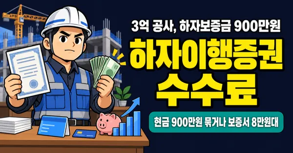 하자이행보증증권 수수료, 현금 900만원 묶을까 수만원 낼까?