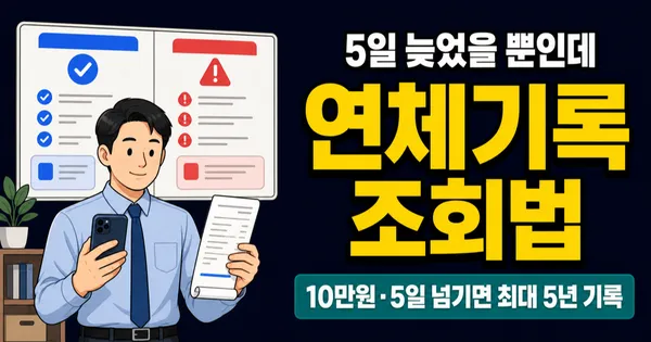 연체기록 조회 방법, 10만원 5일 밀렸을 뿐인데 대출 거절된 이유