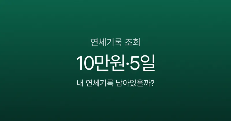연체기록 조회 방법, 10만원 5일 밀렸을 뿐인데 대출 거절된 이유