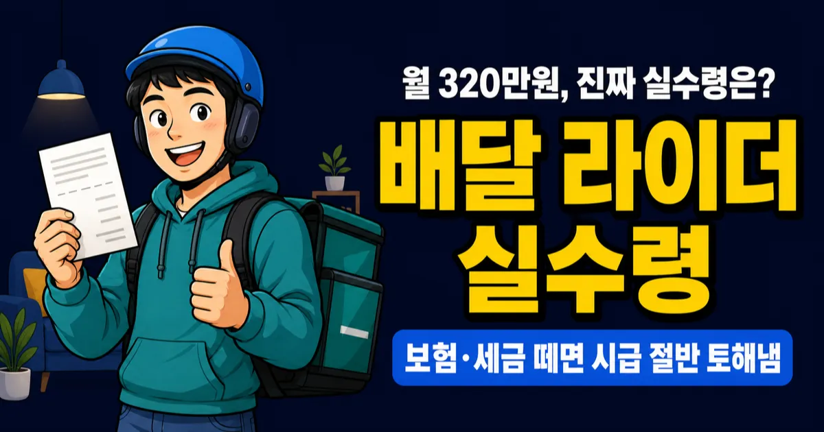 배달 라이더 월수입 실수령 가이드