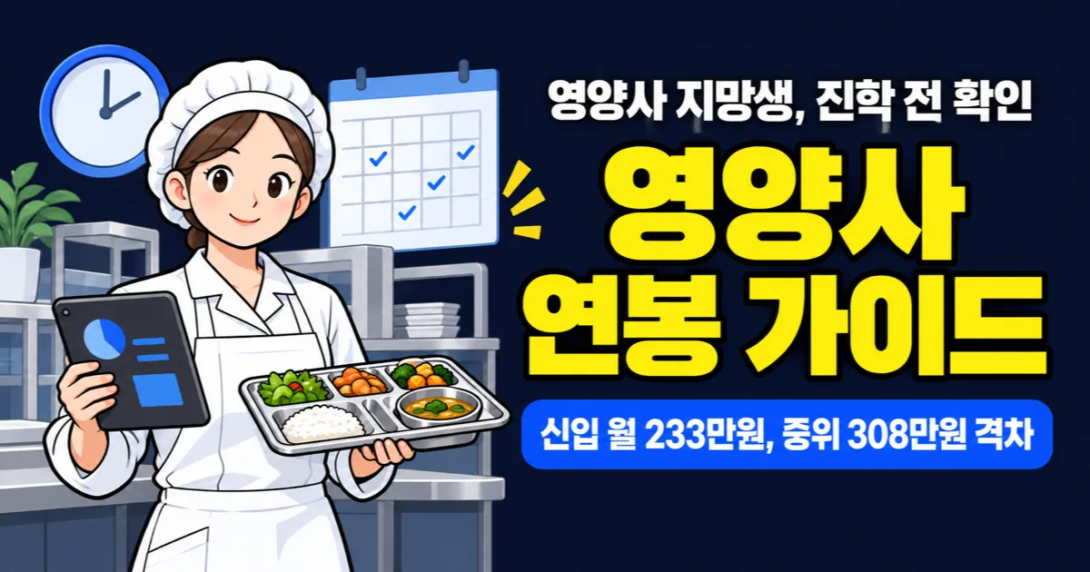 영양사 연봉 중위 3,700만원, 채용공고 월 233만원과 왜 다를까?