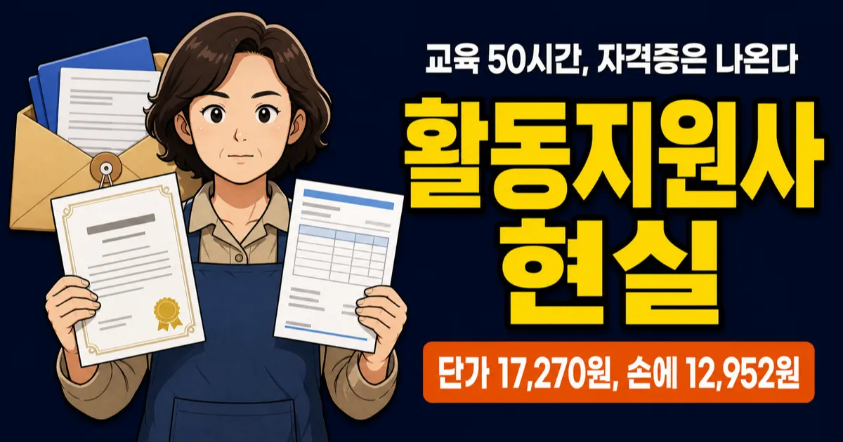 장애인활동지원사 시급 12,952원인데 지원자 몰린다? 자격증·급여의 현실