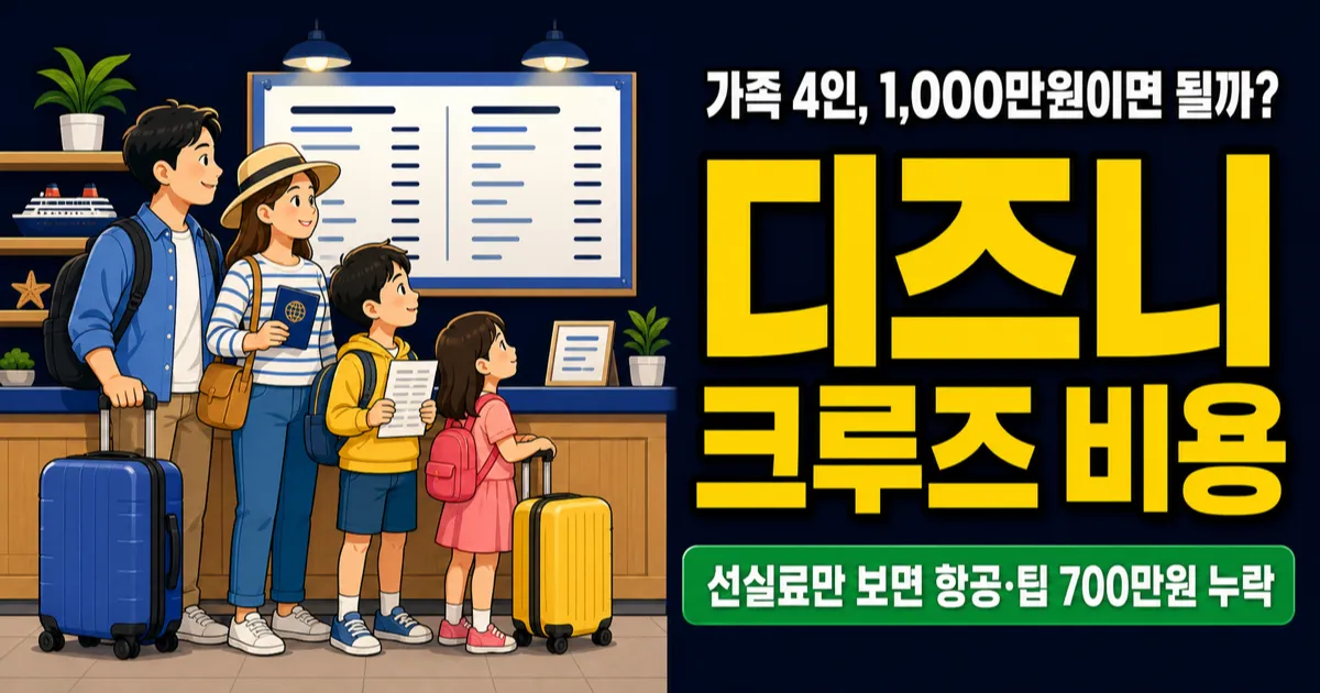 디즈니 크루즈 비용, 3박 가족여행 1,000만원이면 될까?