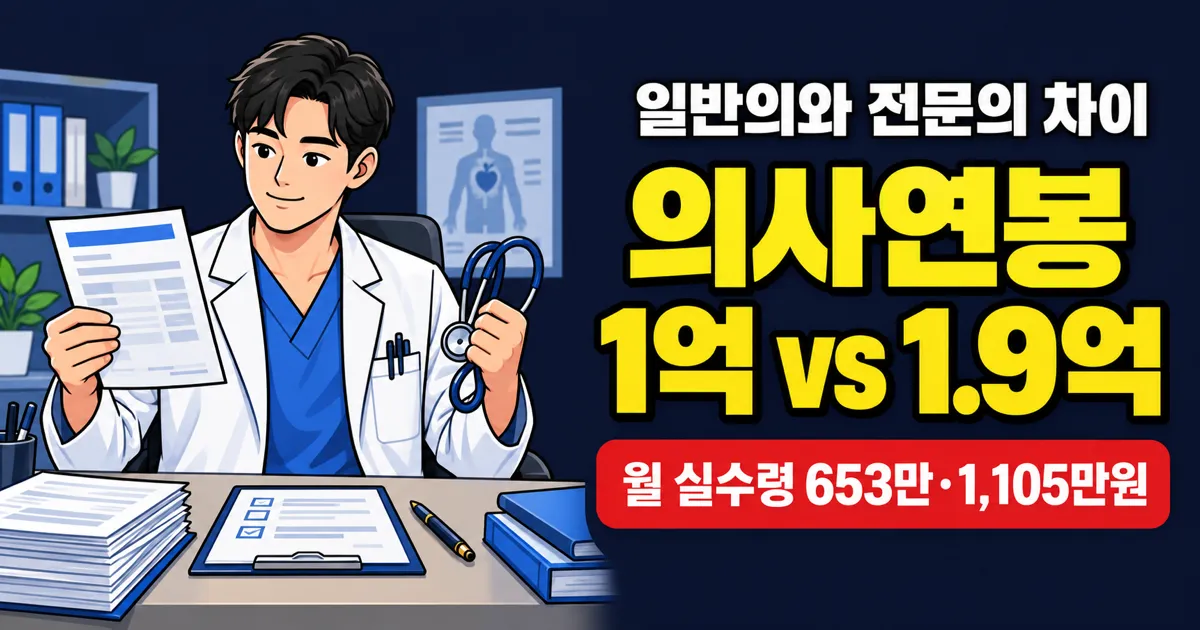 의사연봉 1억인데 월 실수령 653만원? 전문의는 1,105만원