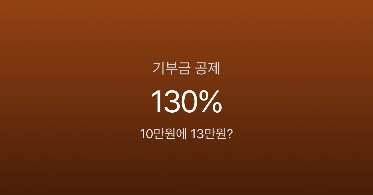 기부금 공제, 10만원 냈는데 13만원 돌아온다고요? 가장 유리한 기부처는 따로 있습니다