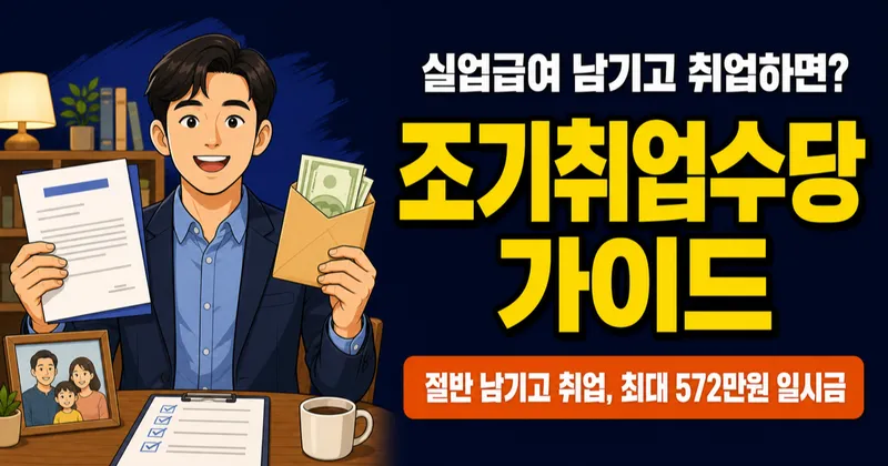 조기취업수당 조건 5가지, 빨리 취업하면 최대 572만원 일시금 수령