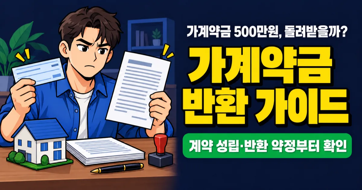 가계약금 반환, 500만원 돌려받을 수 있을까? 계약 성립 여부가 가르는 3가지 기준