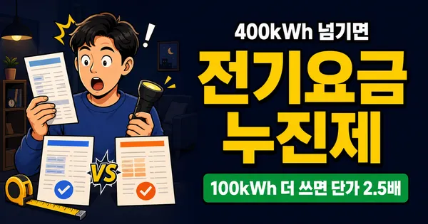 전기요금 누진제, 100kWh 더 썼을 뿐인데 2만원 추가? 구간별 단가표