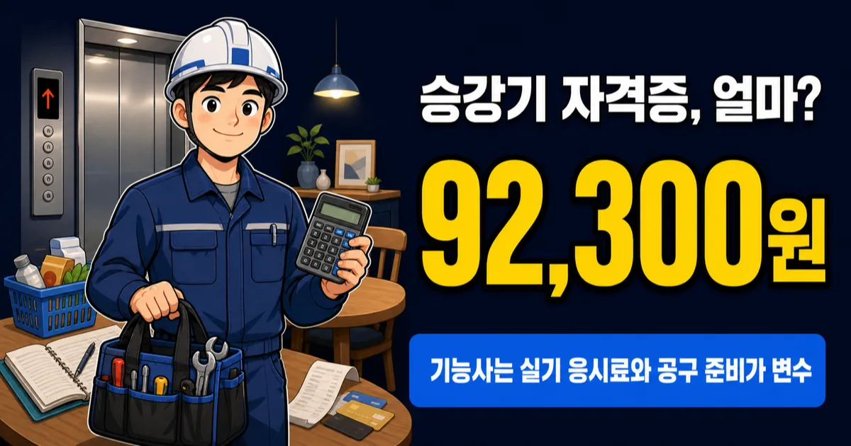 승강기기능사 비용 92,300원, 기사까지 따면 얼마일까?