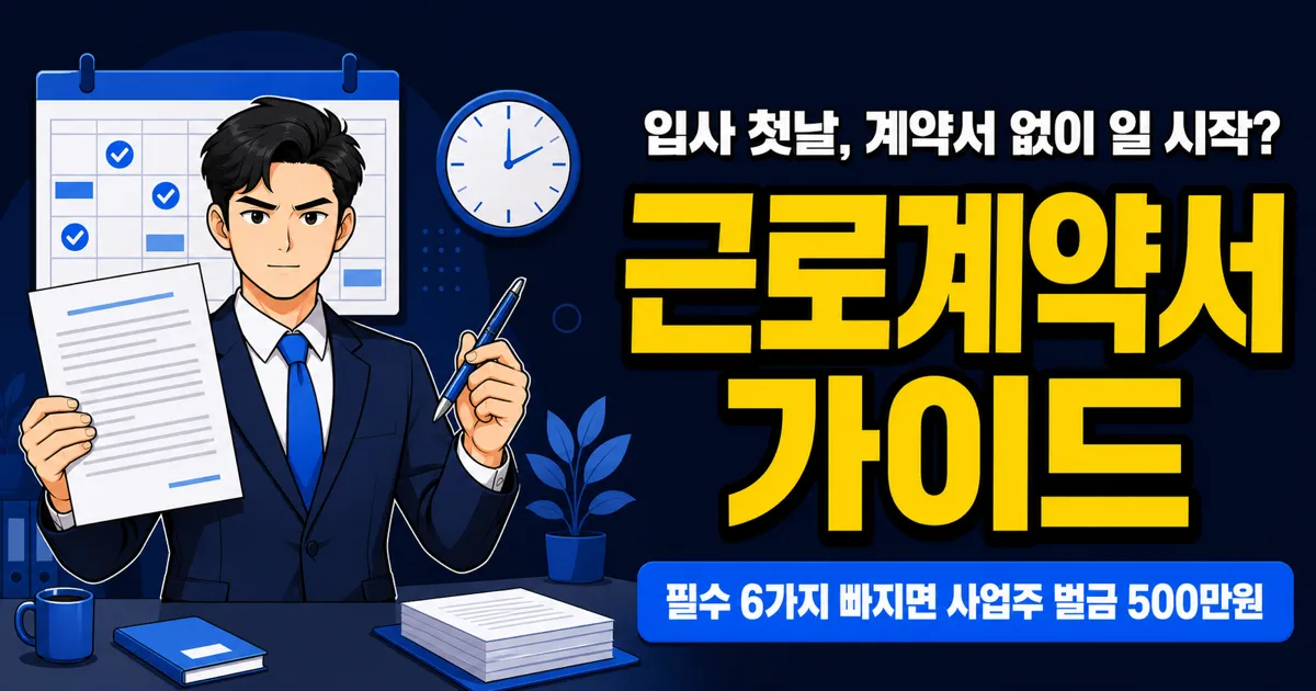 근로계약서 양식, 6가지 필수항목 빠지면 벌금 500만원?