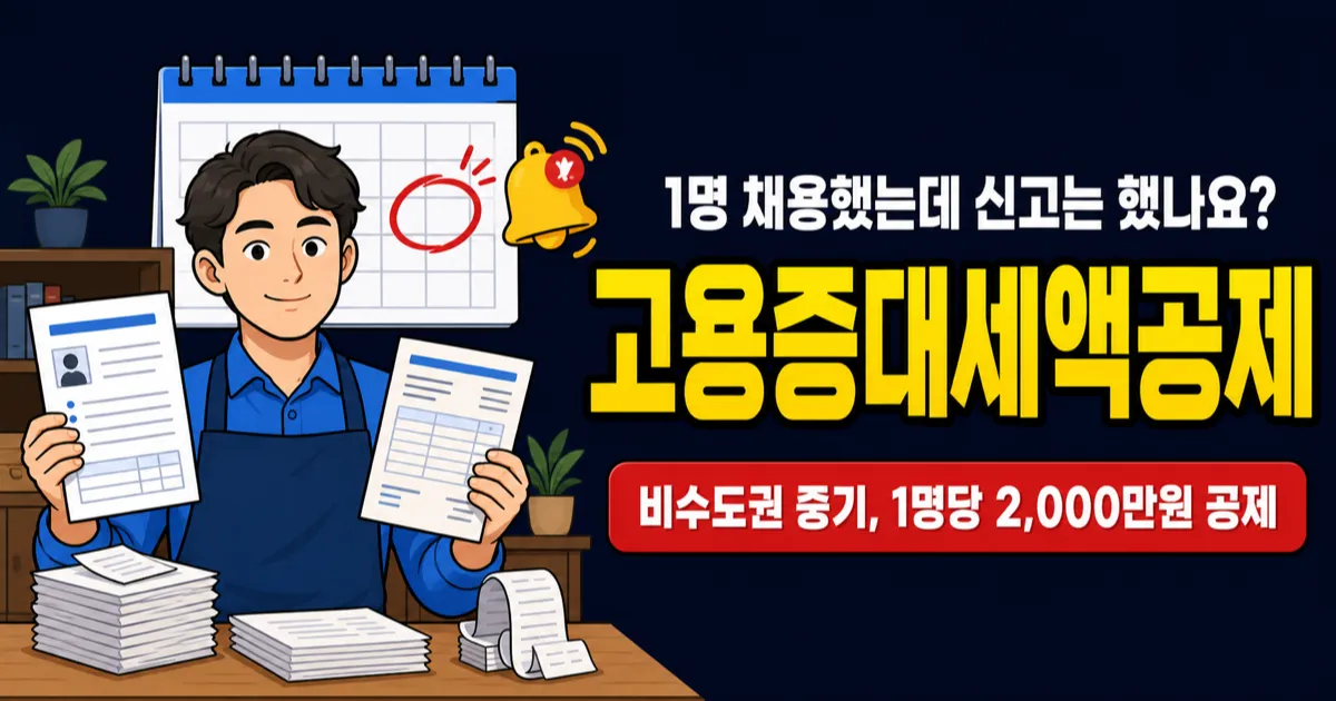 고용증대세액공제, 1명 채용하면 2,000만원까지 줄어드나요?