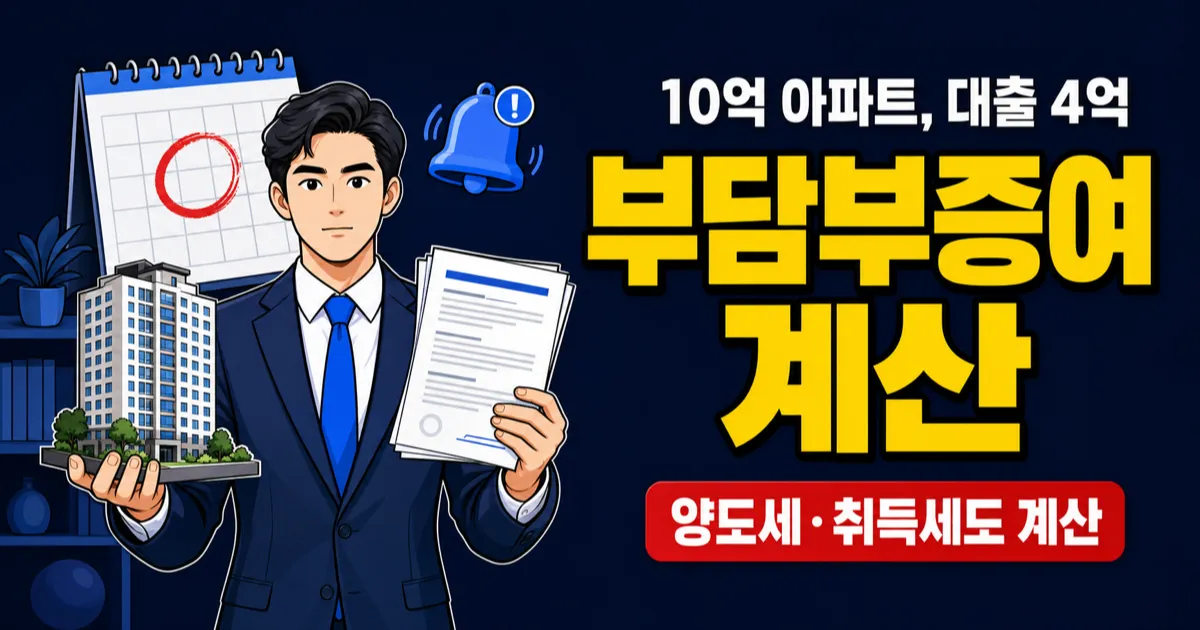 부담부증여 10억 아파트, 대출 4억 넘기면 세금 줄까?