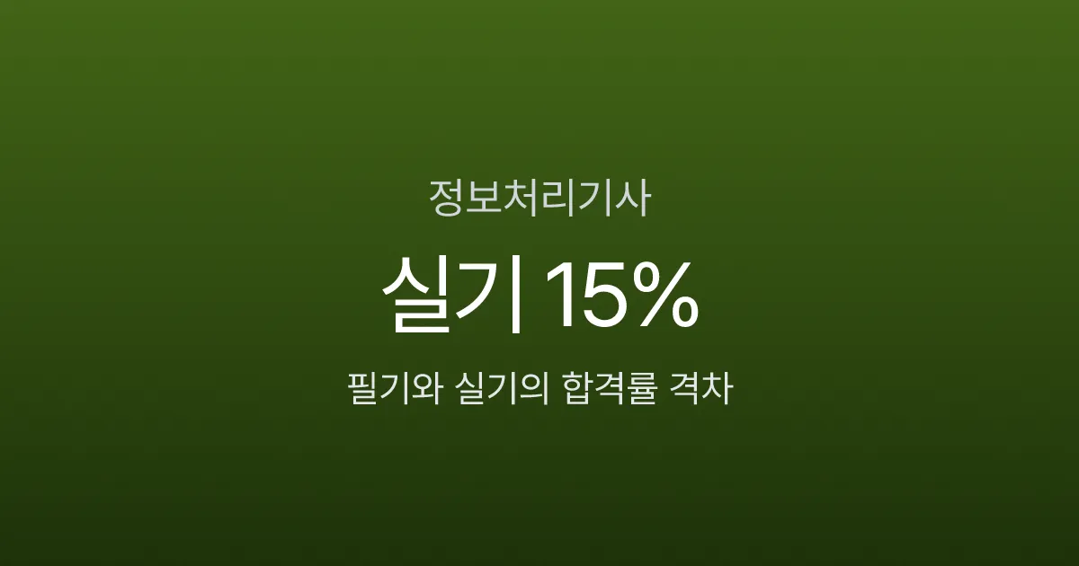정보처리기사 필기 합격률 60%인데, 실기는 왜 15%까지 떨어질까?