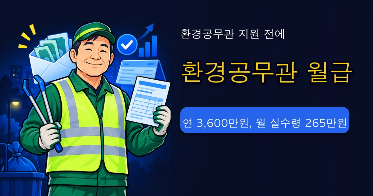 환경공무관 월급, 연봉 3,600만원이면 실수령 얼마?