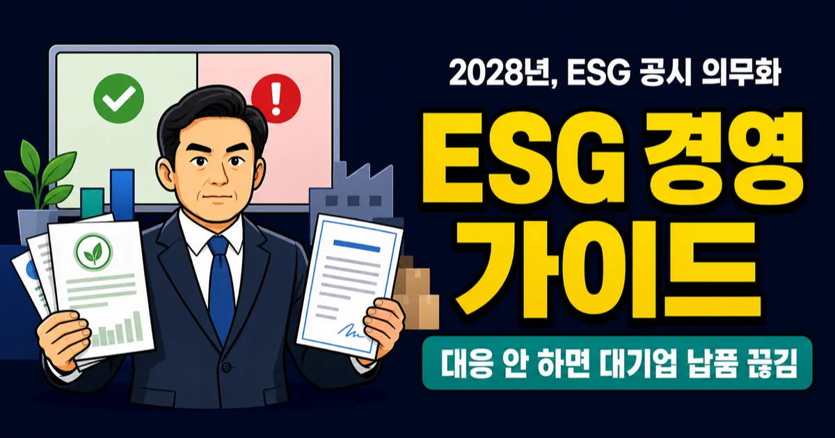 ESG 경영, 2026년부터 안 하면 대기업 납품 못 한다고요?