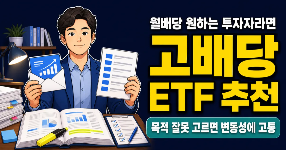 고배당 ETF 추천 2026 — 월배당·성장형·채권까지 목적별 비교