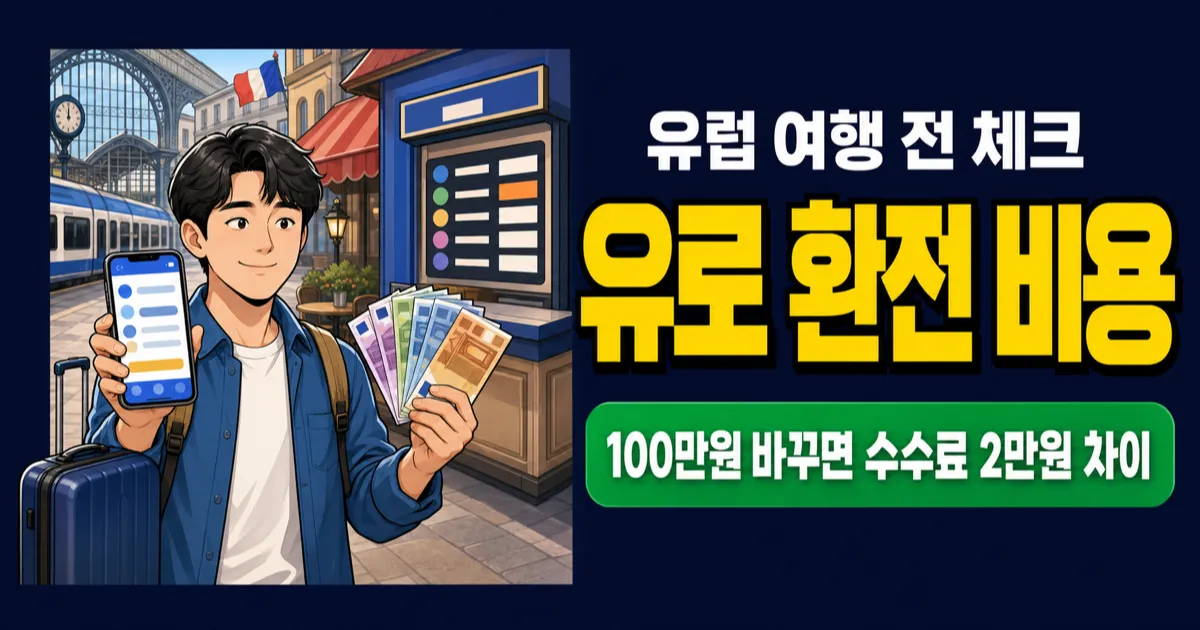 유로 환전, 100만원 바꾸면 수수료 2만원 차이 날까?