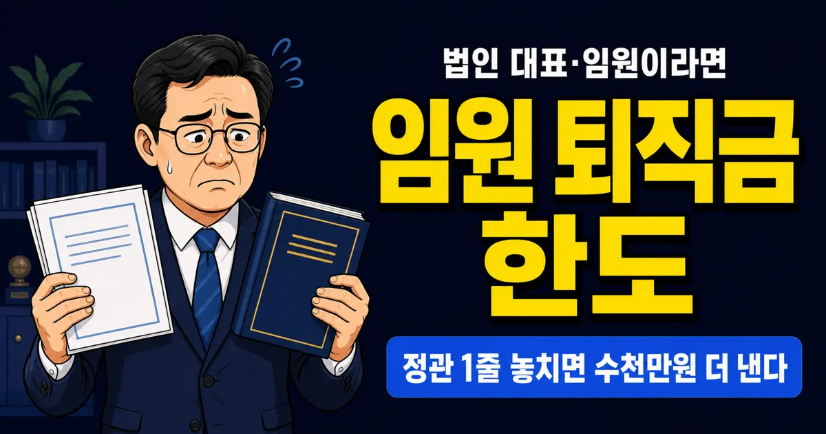 임원 퇴직금 한도와 세금