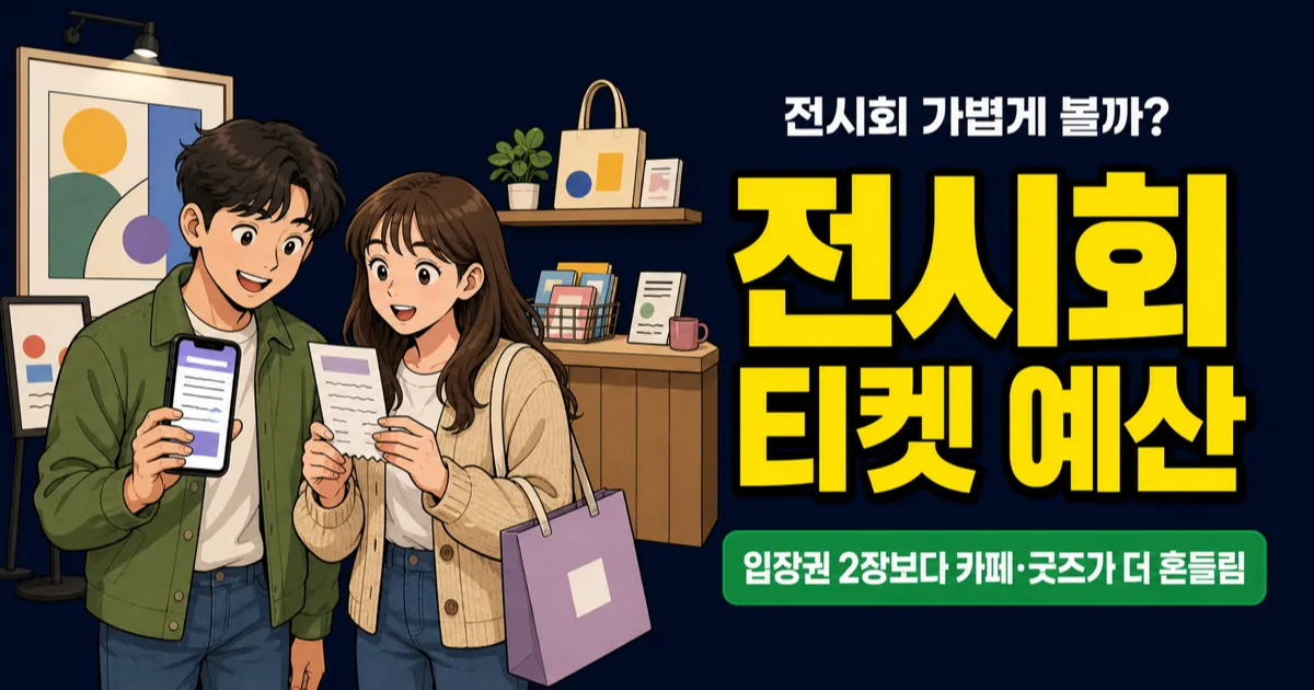 전시회 티켓 2만원인데 데이트 예산 7만원 넘을까?
