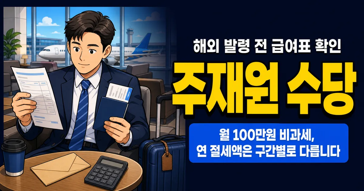 주재원 수당, 월 100만원 비과세면 세금 얼마나 줄까?