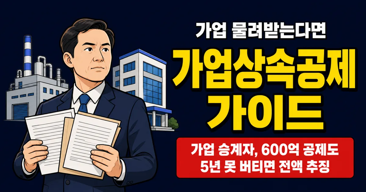 가업상속공제 최대 600억 요건과 사후관리