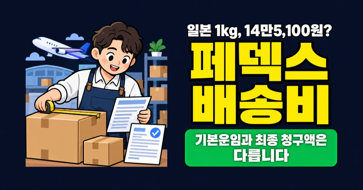 페덱스 배송비, 일본 1kg 14만5,100원은 최종 금액일까?