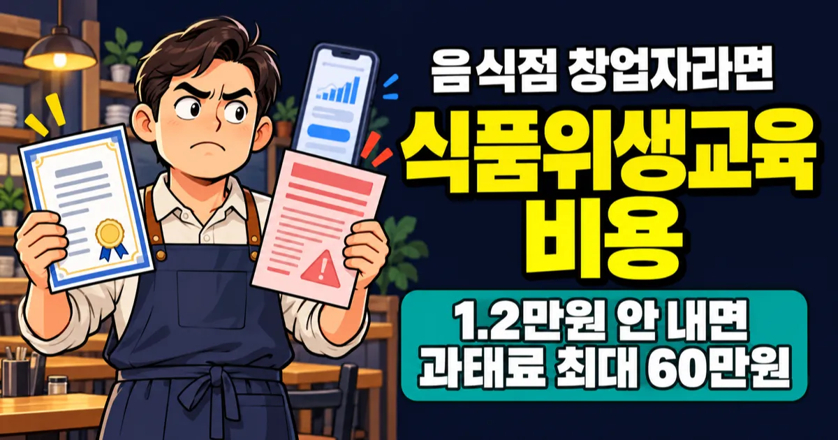 식품위생교육 비용 3만원, 안 들으면 3차 과태료 60만원? 업종별 시간표