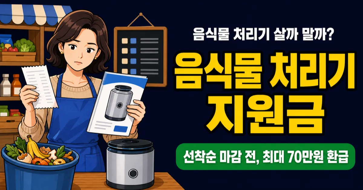 음식물 처리기 지원금 최대 70만원, 나도 받을 수 있을까?