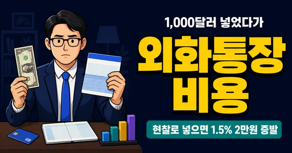 외화통장 비용, 1,000달러 넣었다가 수수료 2만원?