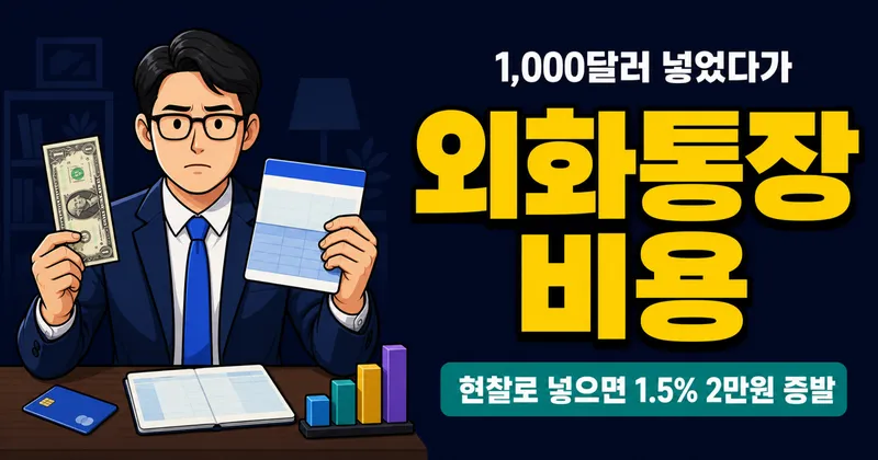 외화통장 비용, 1,000달러 넣었다가 수수료 2만원?
