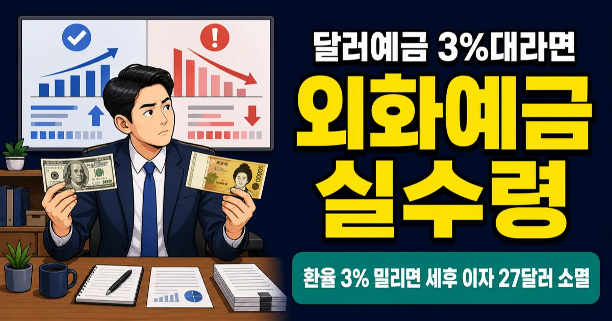 외화예금 금리 3%대인데 세후 이자 25달러뿐일까?