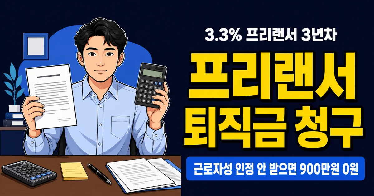 프리랜서 퇴직금, 3년 일했는데 900만 원 못 받는다고?