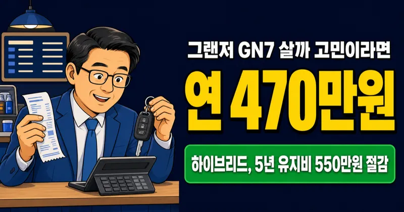 그랜저 GN7 유지비 연 470만원, 하이브리드는 110만원 줄일까?
