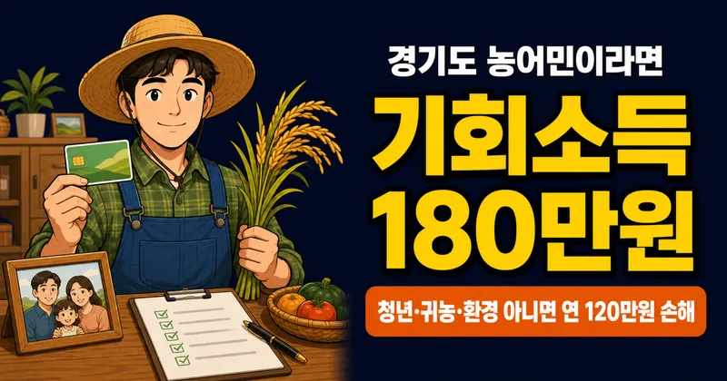 경기도 농어민 기회소득 180만원, 나는 월 15만원 받을까?