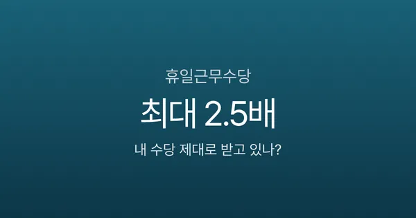 휴일근무수당, 유급이면 2.5배·무급이면 1.5배—72만원 차이 나는 이유