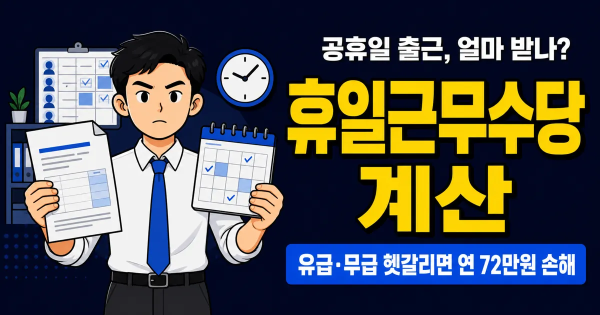 휴일근무수당, 유급이면 2.5배·무급이면 1.5배—72만원 차이 나는 이유