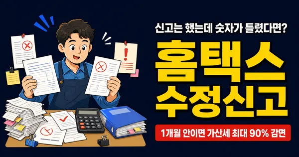 홈택스 수정신고, 1개월 안이면 가산세 90% 줄어들까?