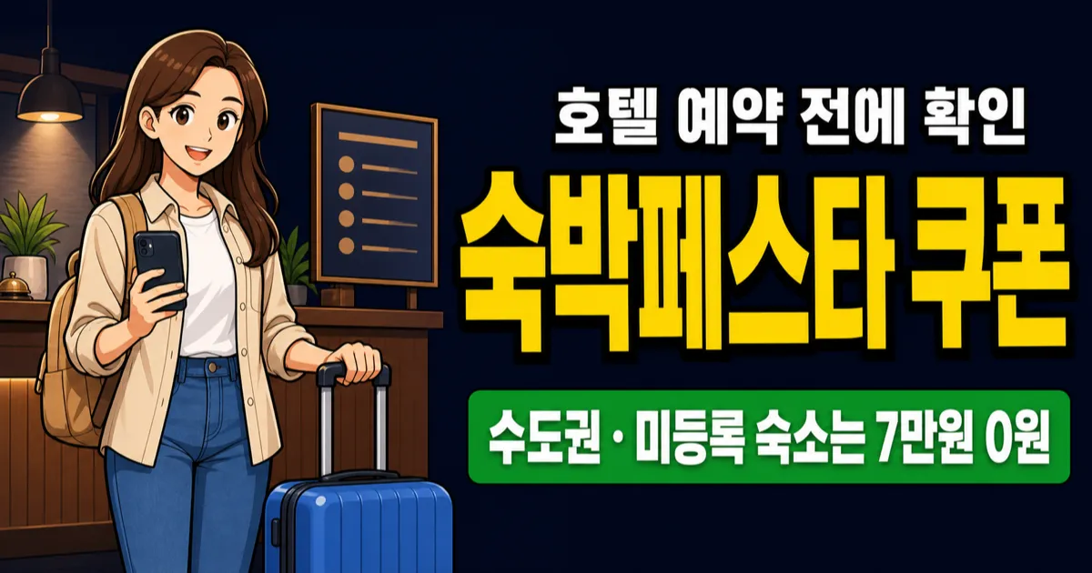 숙박페스타 쿠폰 최대 7만원, 호텔 예약 전에 받을까?