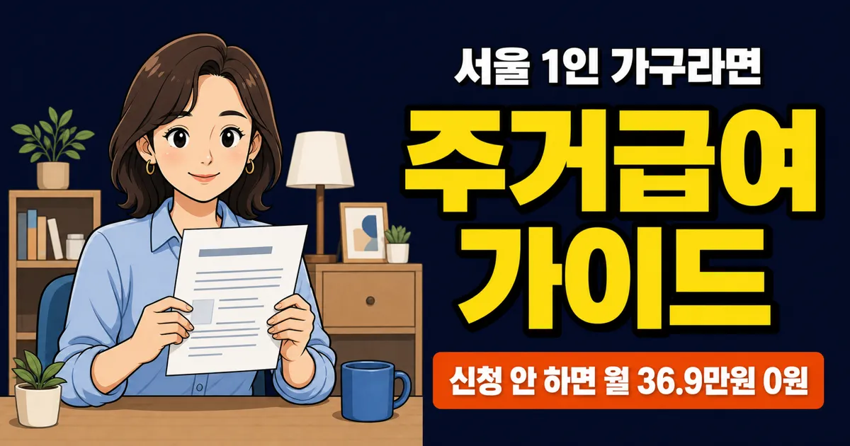 주거급여, 서울 1인 가구 월 36.9만원 받을 수 있는데 신청 안 하고 있나요?