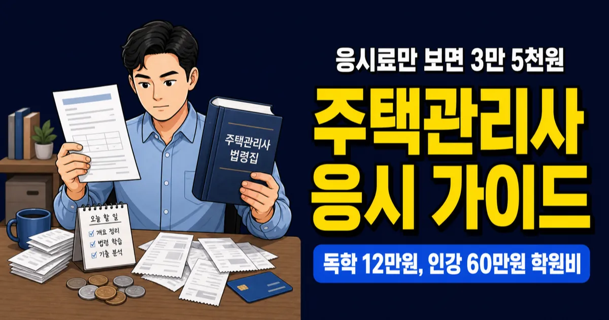 주택관리사 응시료 35,000원, 독학 12만원 vs 인강 60만원?