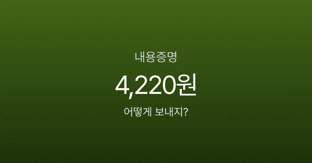 내용증명 4,220원 vs 소송 300만원, 안 보내면 오히려 손해인 이유
