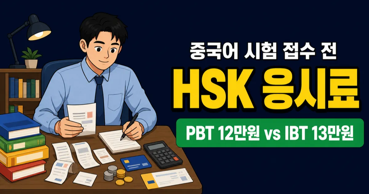HSK 응시료 13만원, IBT로 보면 1만원 더 드는데?