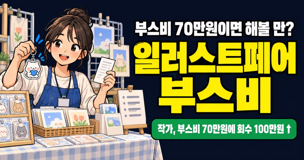 일러스트페어 부스비 70만원부터, 굿즈 몇 개 팔아야 본전일까?