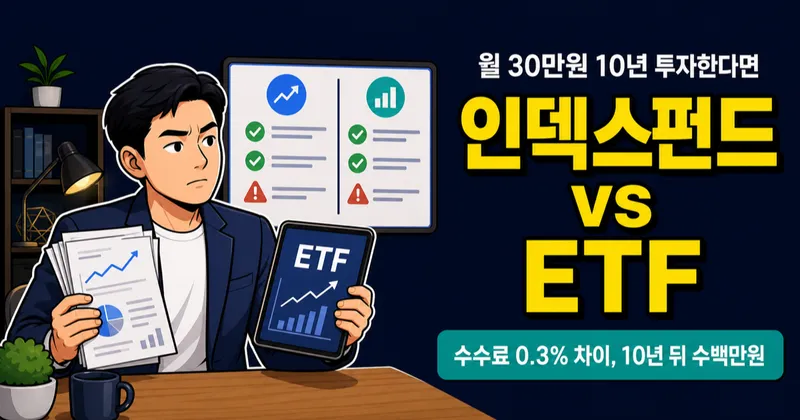 인덱스펀드 vs ETF, 월 30만원 투자하면 10년 뒤 얼마 차이 날까?