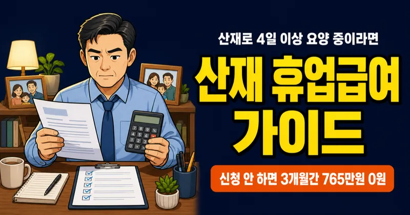 산재 휴업급여, 신청 안 하면 765만 원 손해 — 5단계 계산법·절차