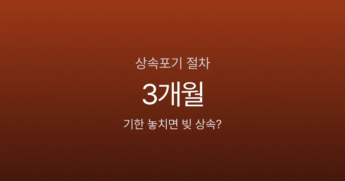 상속포기, 3개월 안에 안 하면 빚 떠안습니다 — 절차·서류·비용 한번에