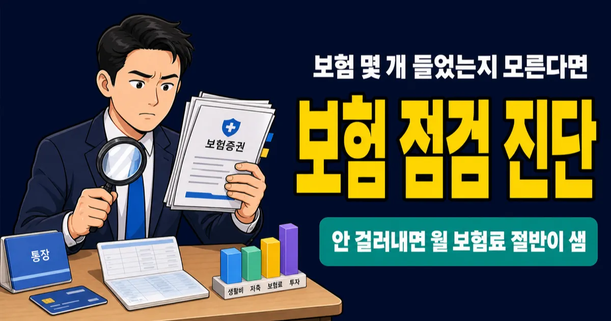보험 점검 안 하면 보험료 절반이 새고 있을 수도? 6문항 진단