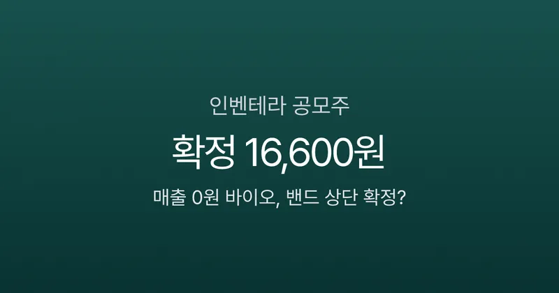 인벤테라 공모주 경쟁률 1913:1, 4/2 상장 — 매출 0원에 4.7조 몰린 이유