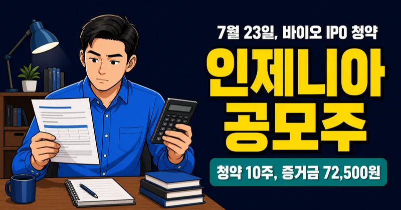 인제니아테라퓨틱스 공모주, 7만2500원 증거금으로 바이오 IPO 가능?