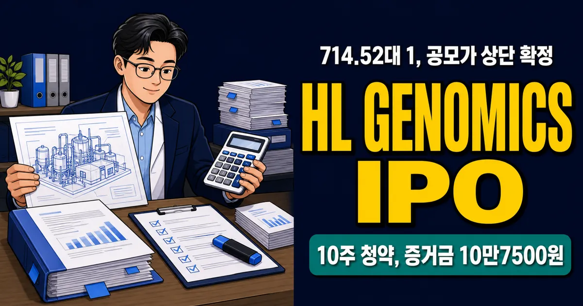 에이치엘지노믹스 공모주, 10주 증거금 10만7500원인데 오늘 마감?